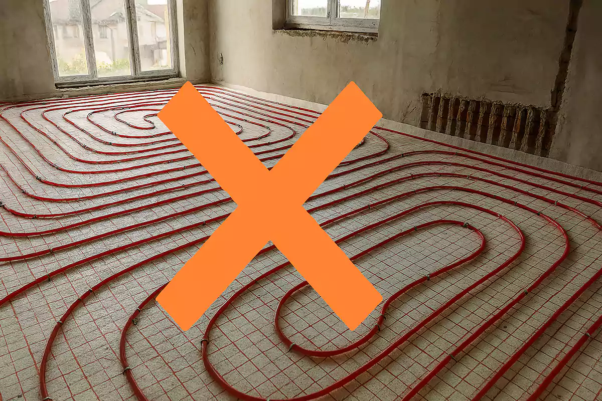 کفپوش با اشتباهات سیستم گرمایش از کف نصب شده