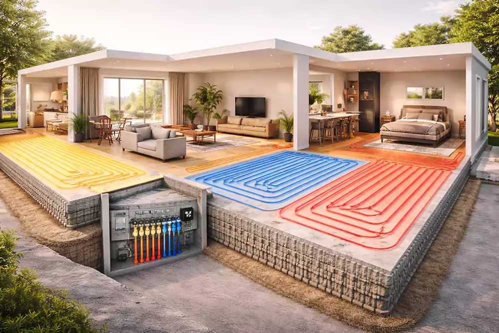 زون‌بندی گرمایش از کف در متراژهای بالا