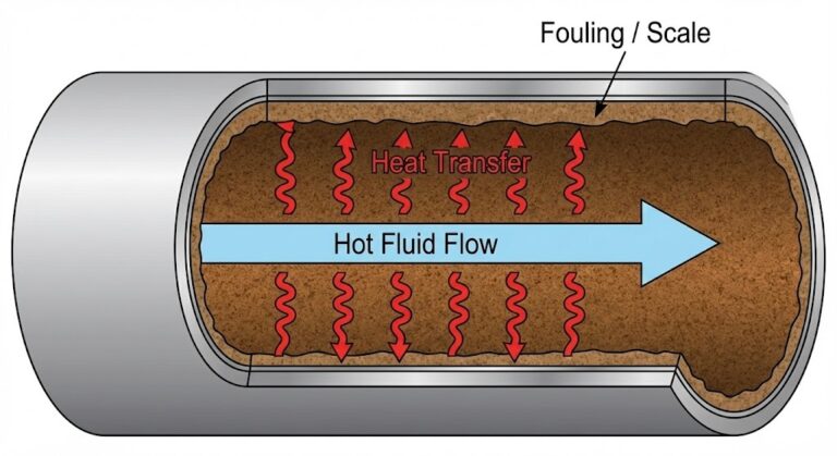 مبدل حرارتی پکیج دیواری با رسوب آب سخت که باعث کاهش انتقال حرارت و گرمایش کند رادیاتورها میشود