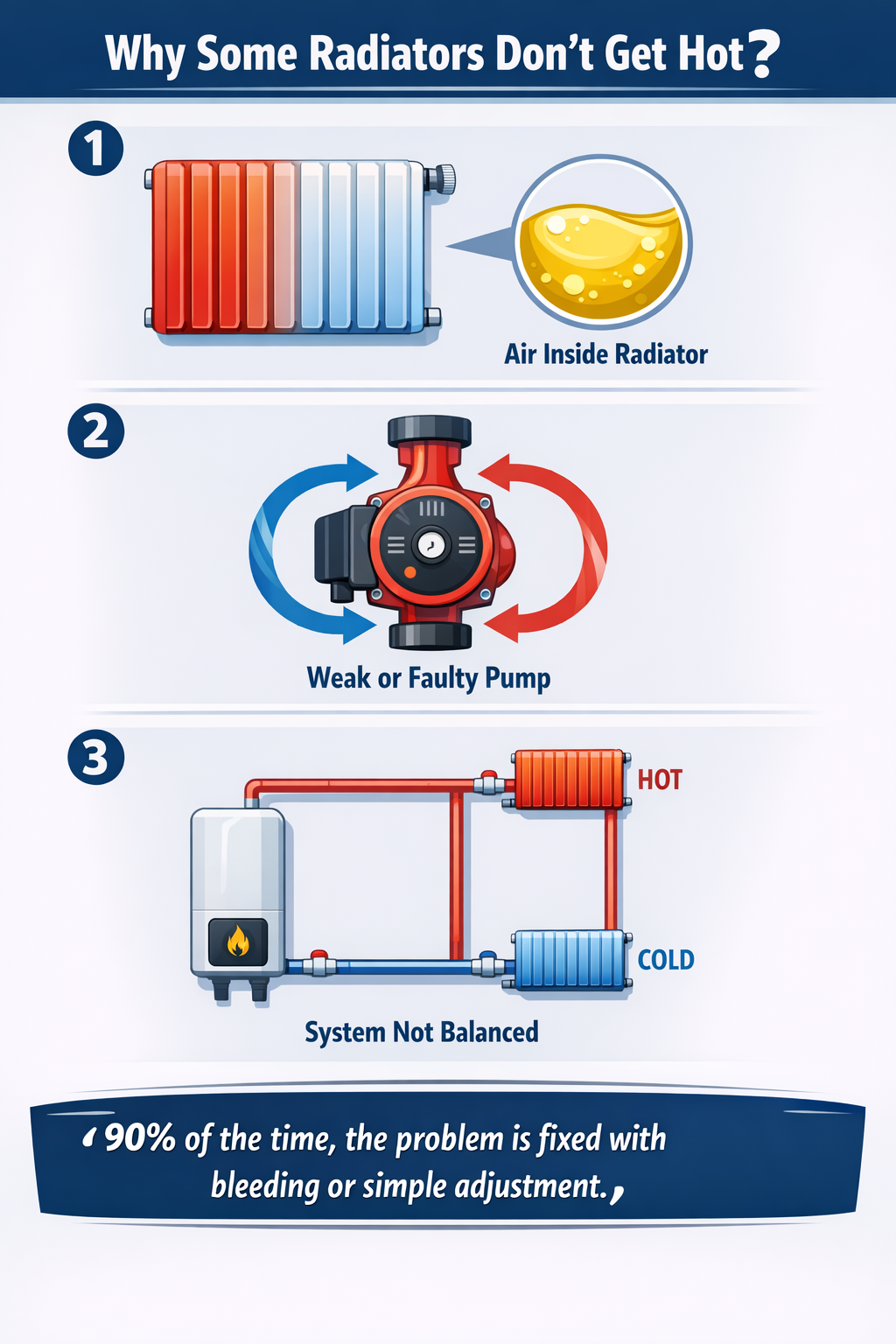 علت گرم نشدن کامل رادیاتور در سیستم گرمایشی خانه