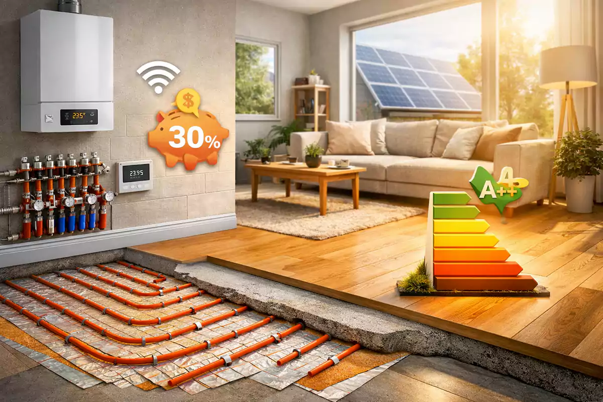 سیستم گرمایش از کف و کاهش مصرف انرژی در ساختمان مسکونی