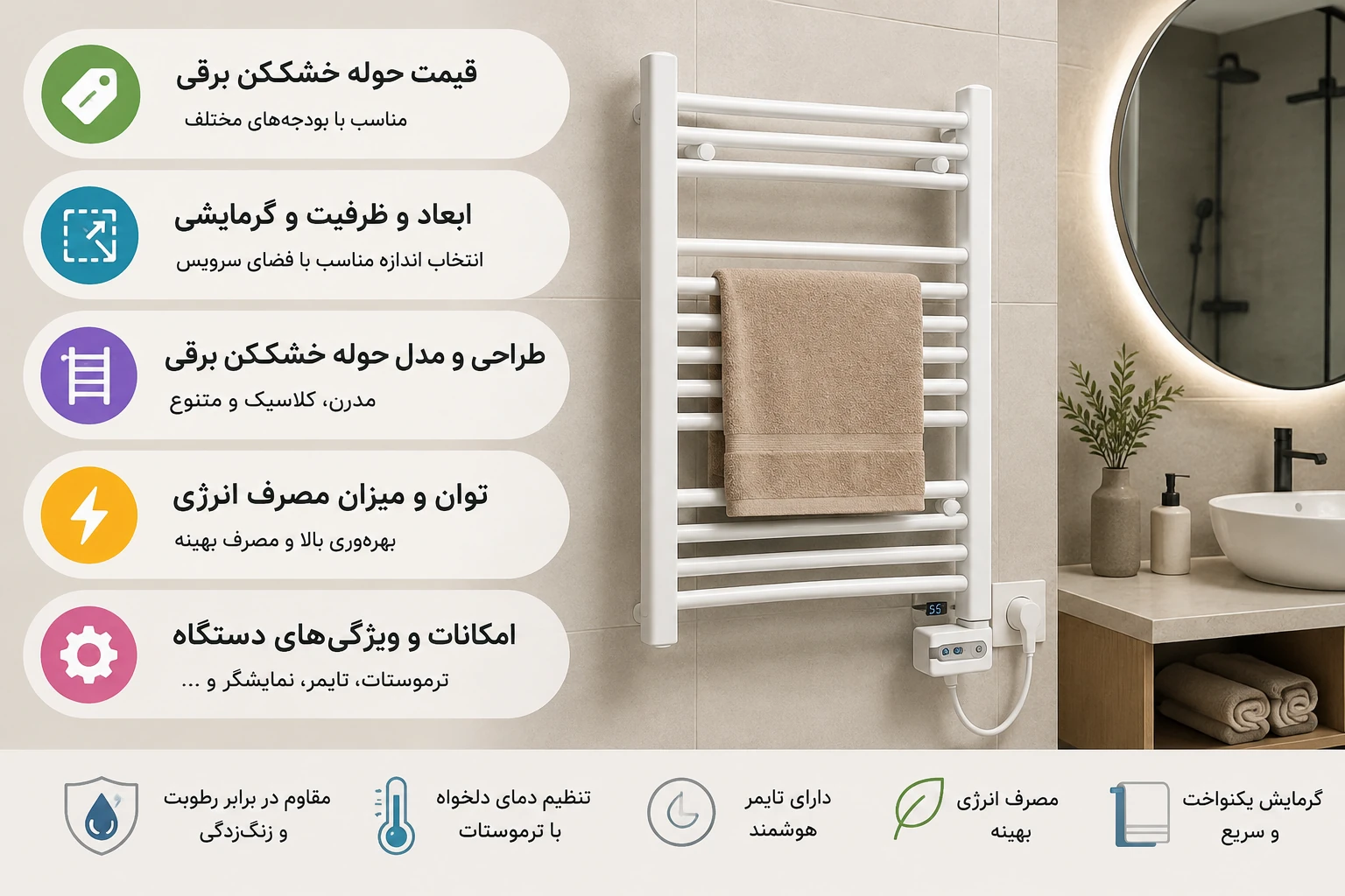 قیمت حوله خشک کن برقی

